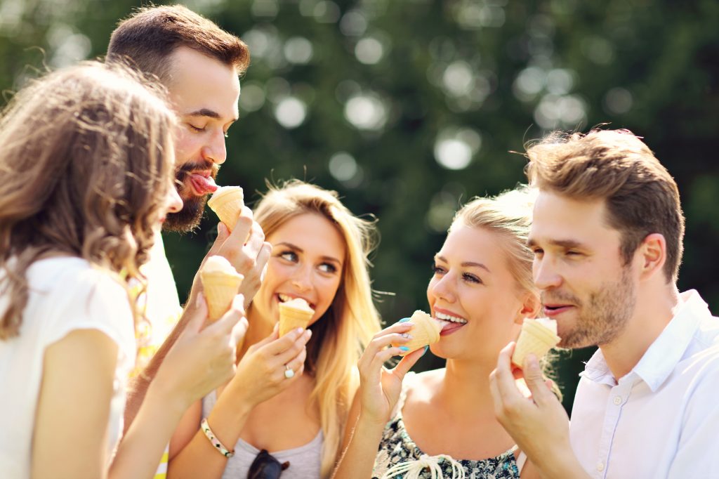 Group of People Eating Ice Cream