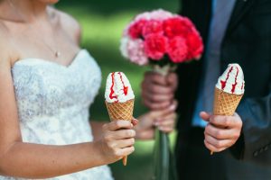 couple holding ice cream